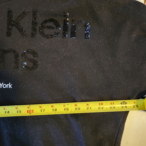 Calvin Klein Black Sequins Sweatshirt Logo Womens Size Medium Loungewear 90s - Picture 8 of 10